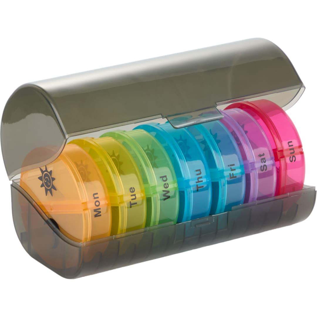 7 Day recycled travel pill organizer Black miniatura 5