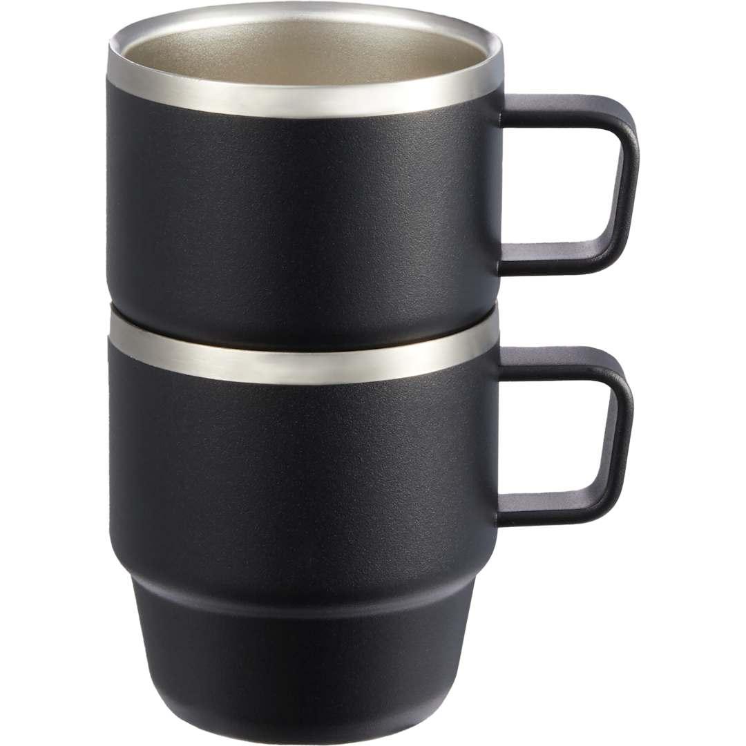 Doppio stackable recycled mug set 6oz Black miniatura 4