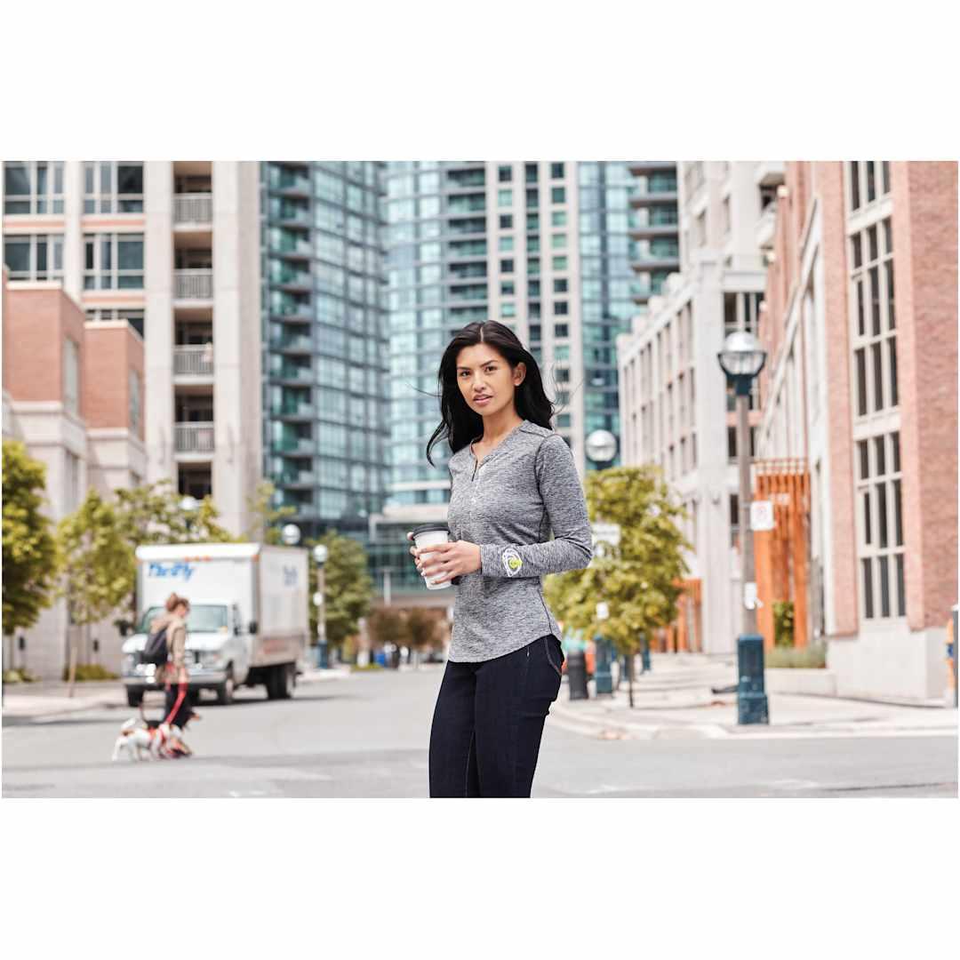 Womens quadra long sleeve top Red miniatura 9