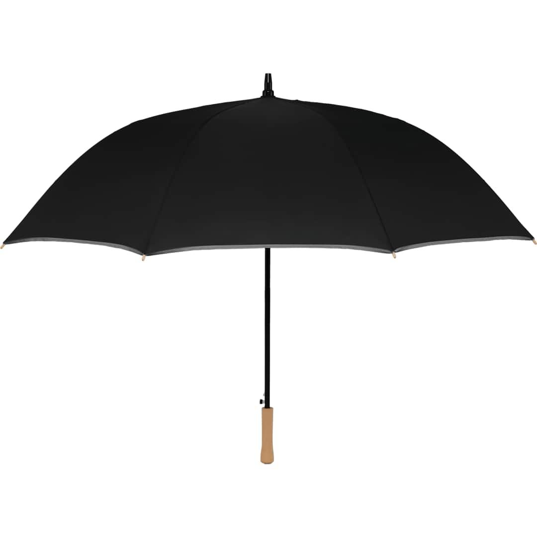 60 Auto open umbrella w/ reflective trim Black thumbnail 3