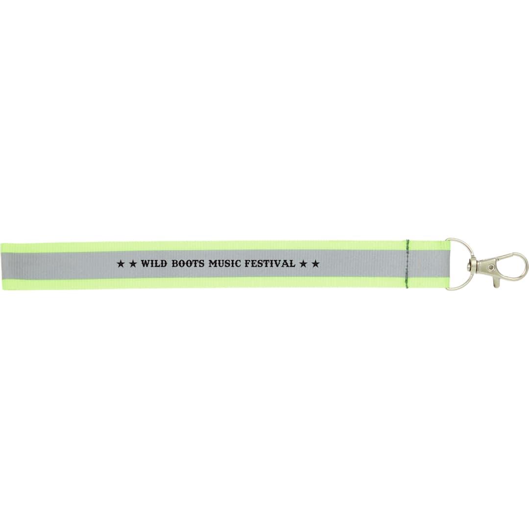 Reflective recycled wrist lanyard Black miniatura 22