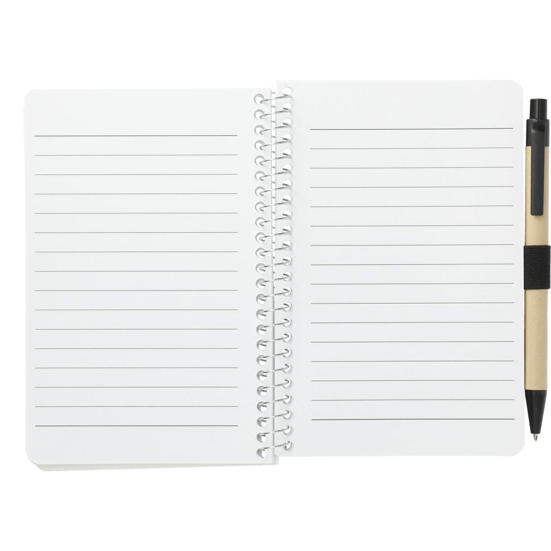 Fsc® mix 4 x 6 pocket spiral notebook with pen Black miniatura 2