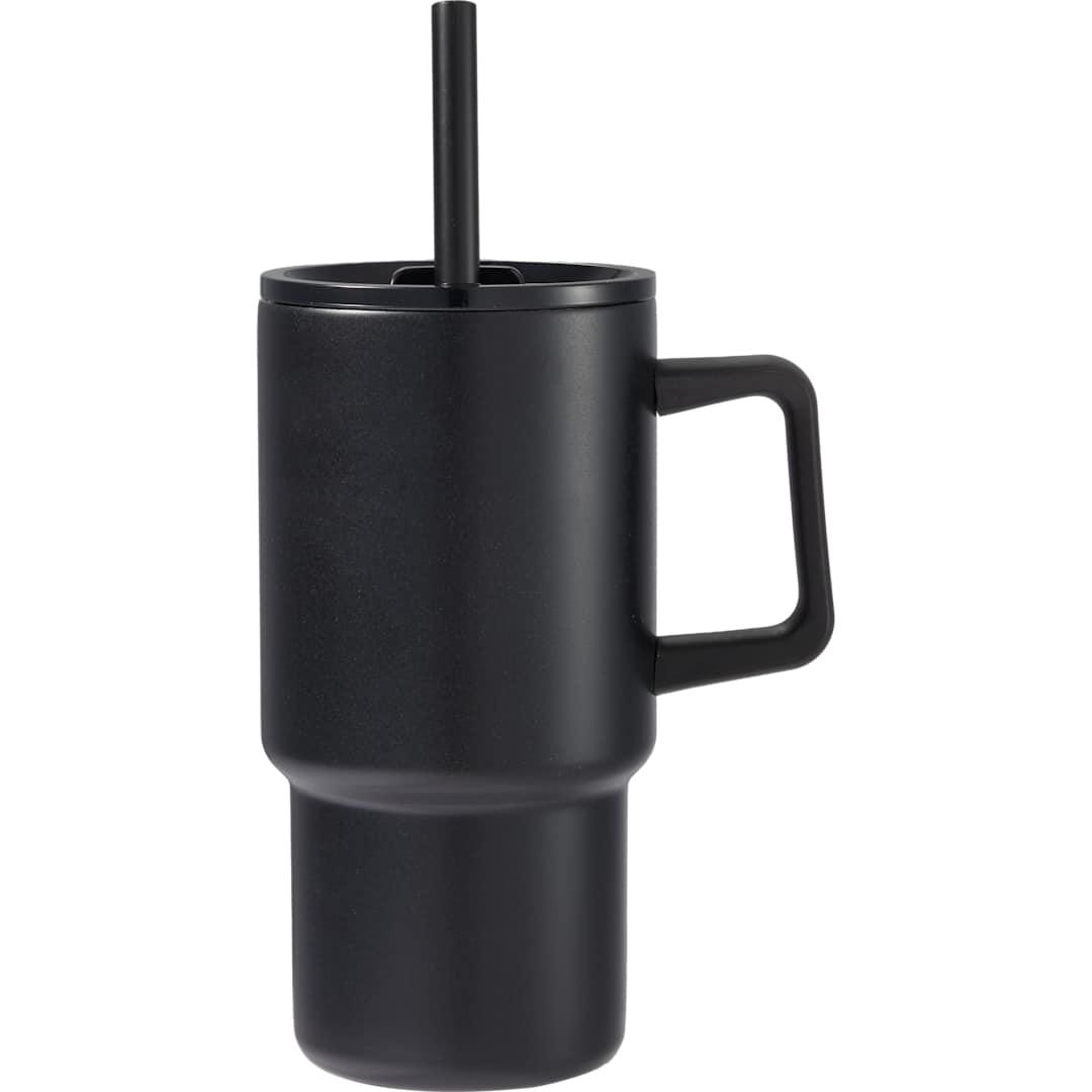 Summit 18oz recycled vacuum insulated mug w/ straw Black miniatura 10