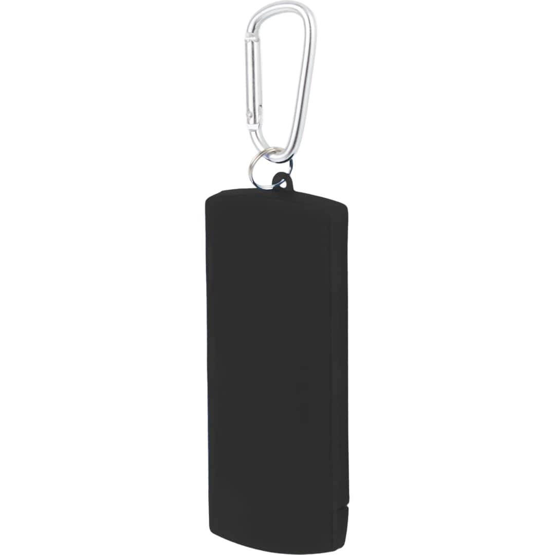 Recycled bandage dispenser with carabiner Blue front