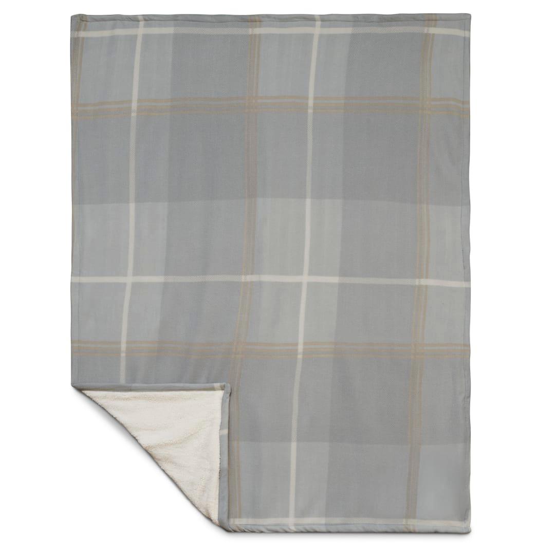 Plaid fleece sherpa blanket Blue miniatura 15