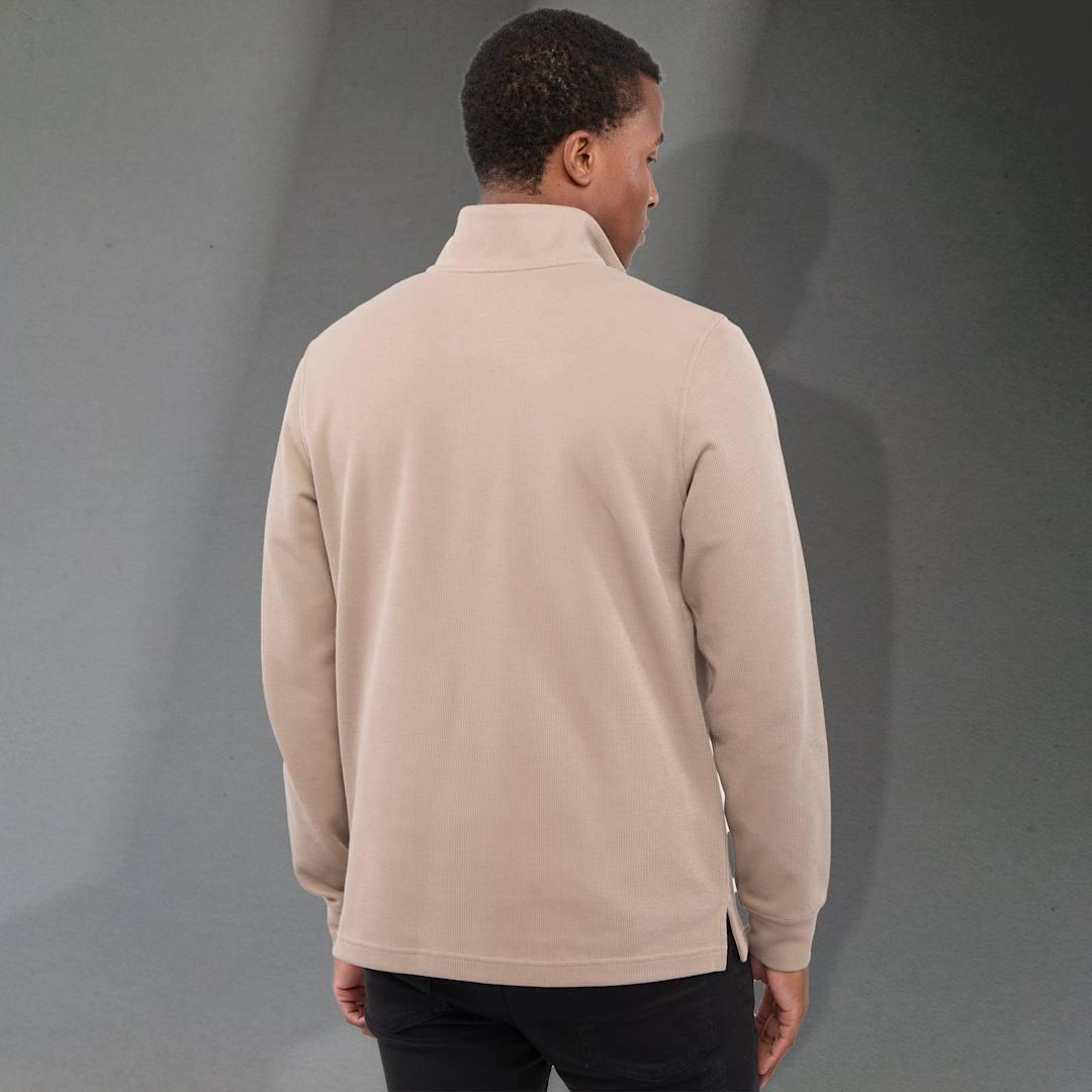 Hudson eco knit quarter zip-mens Beige miniatura 4