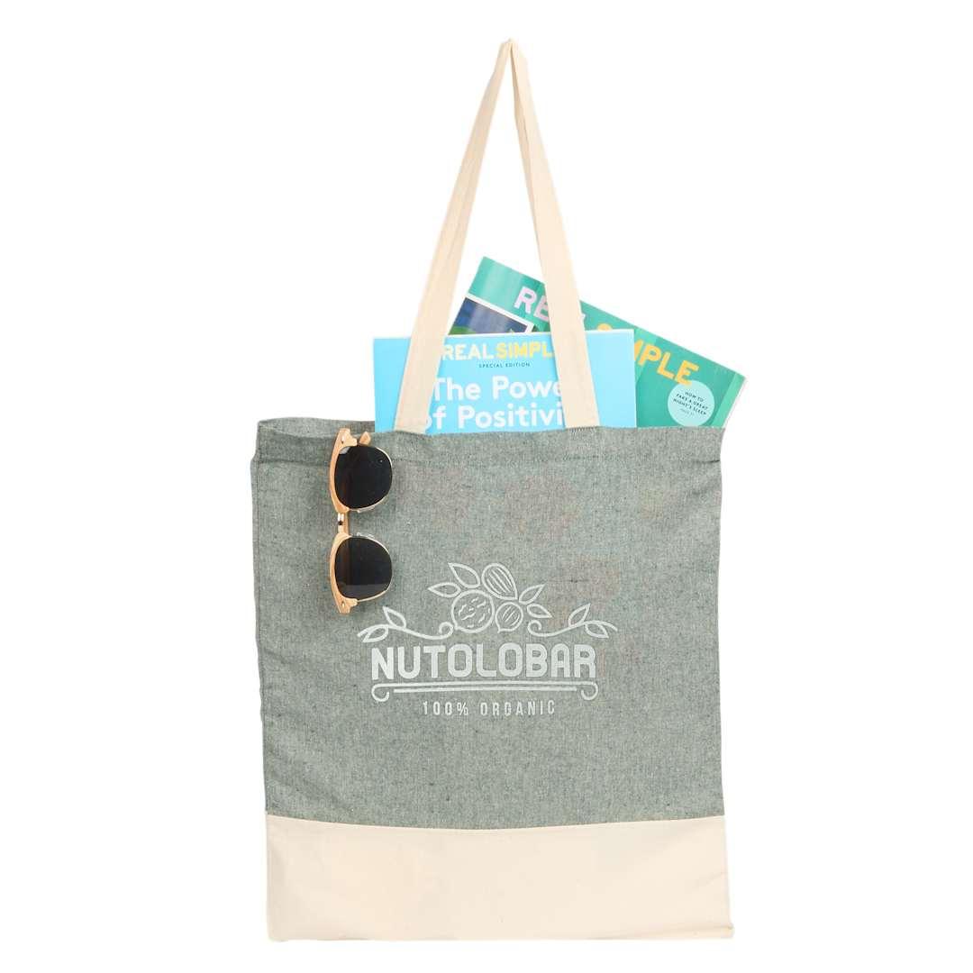 Split recycled 5oz cotton twill convention tote Grey miniatura 16