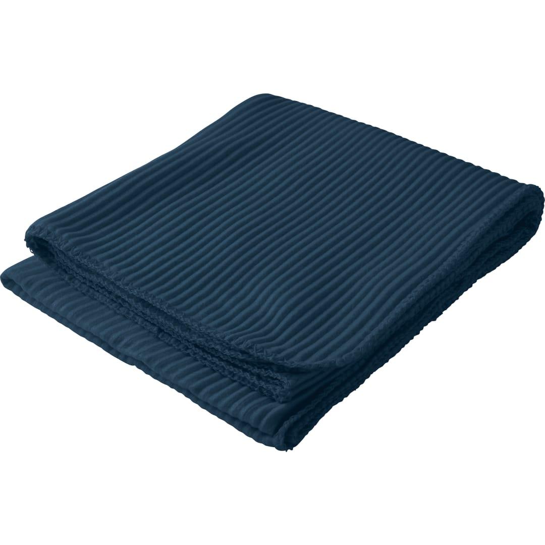Ribbed fleece blanket Black miniatura 6