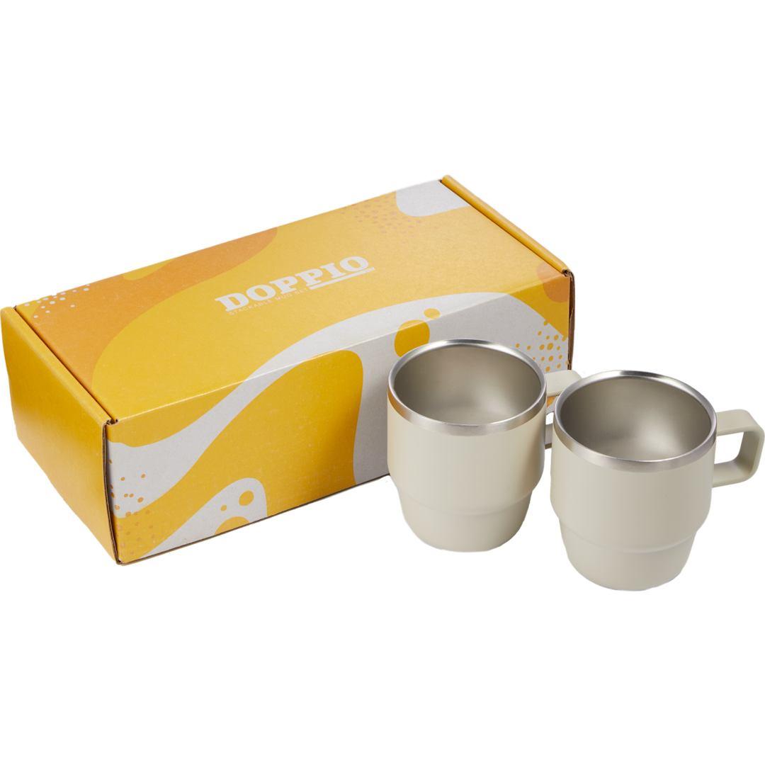 Doppio stackable recycled mug set 6oz Black miniatura 9
