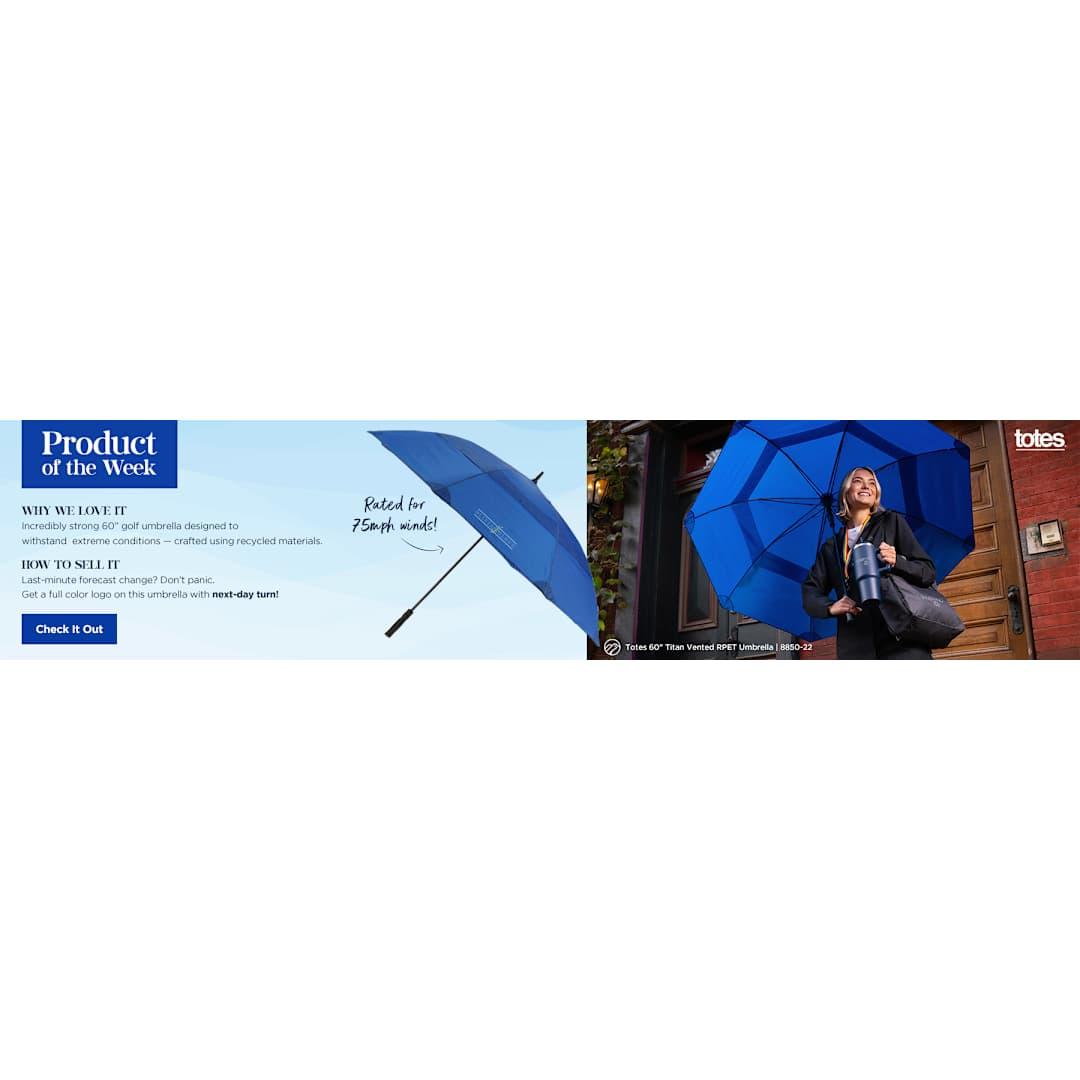 Totes® 60 titan vented rpet umbrella Royal miniatura 13
