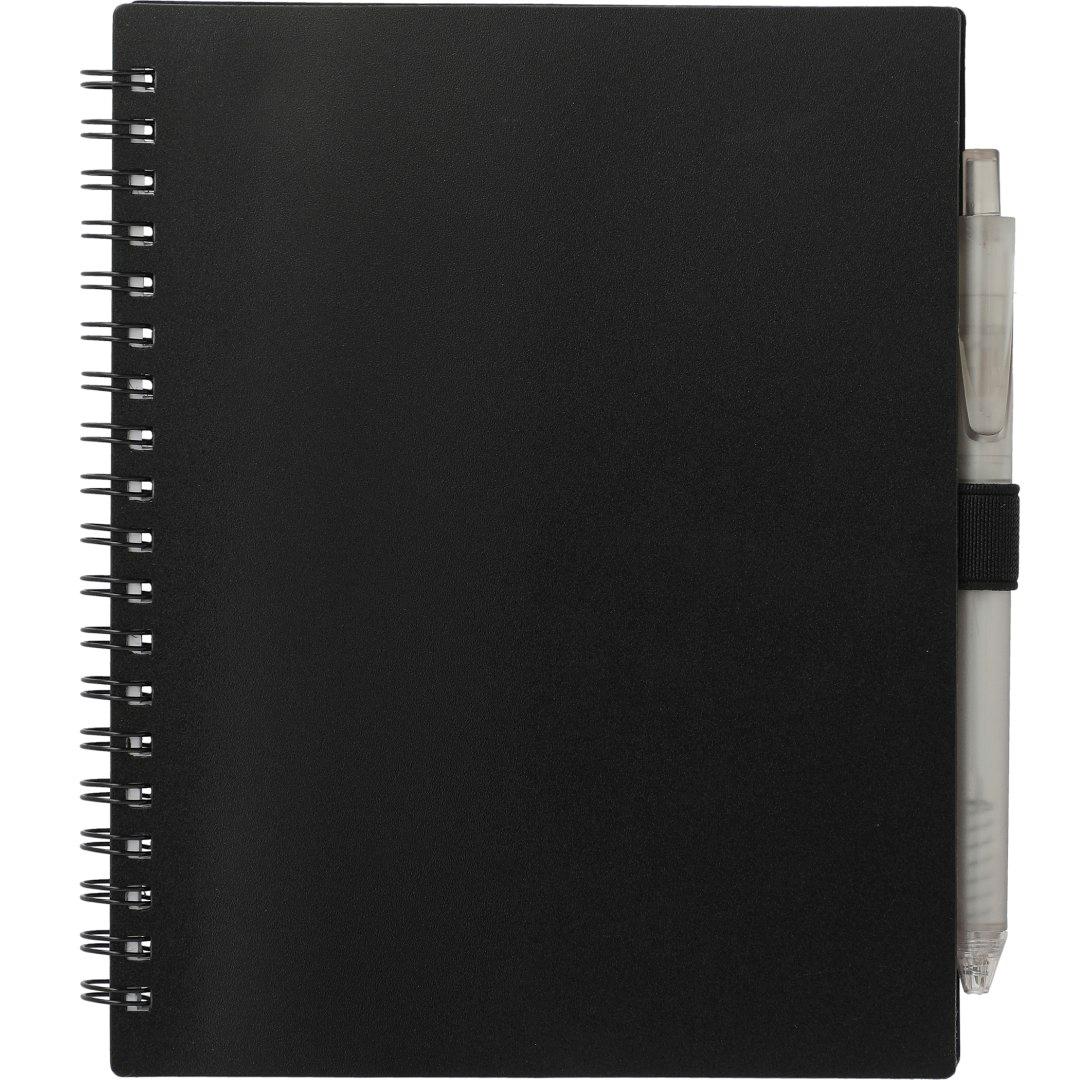 Fsc® recycled 5.5 x 7 spiral notebook w/ rpet pe Black miniatura 4