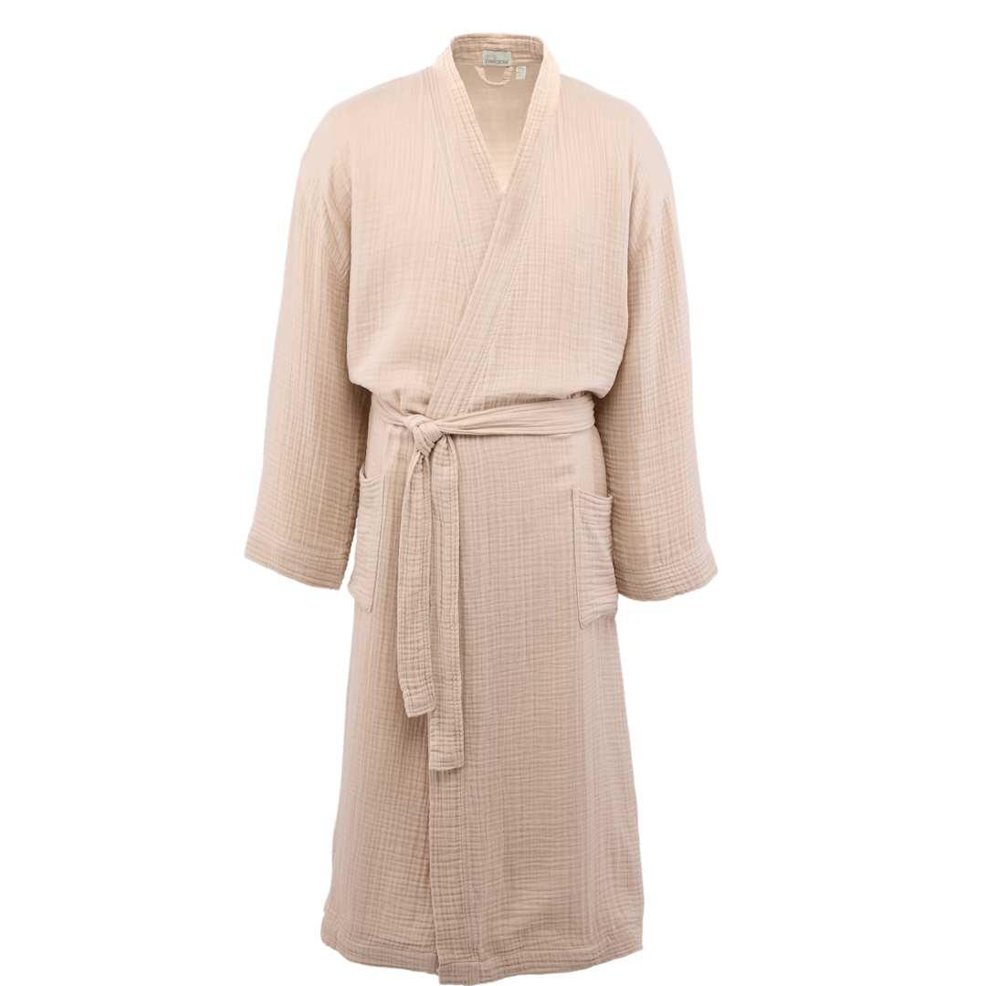 Wellable cotton robe - unisex Beige miniatura 5
