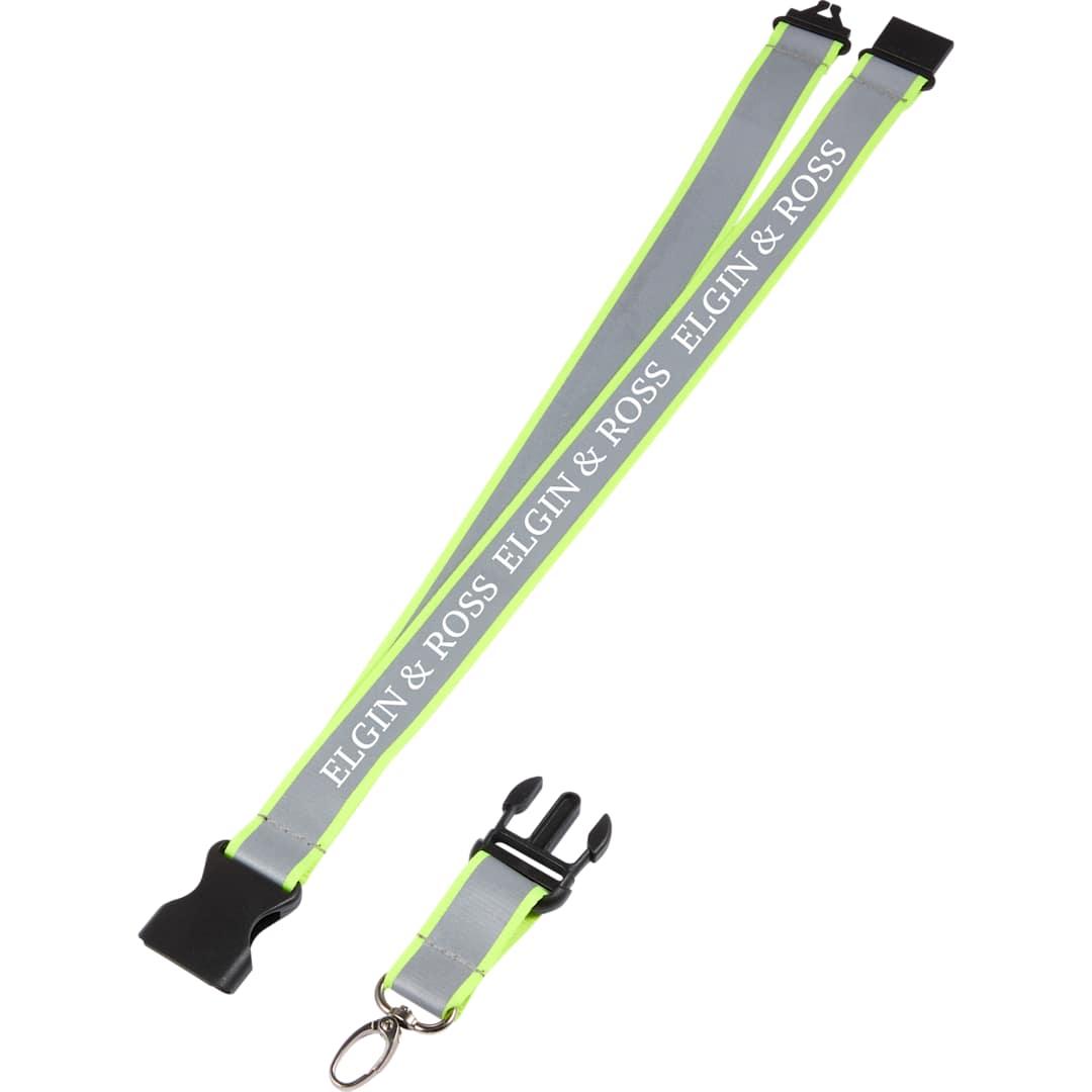 Recycled polyester reflective lanyard Black miniatura 21