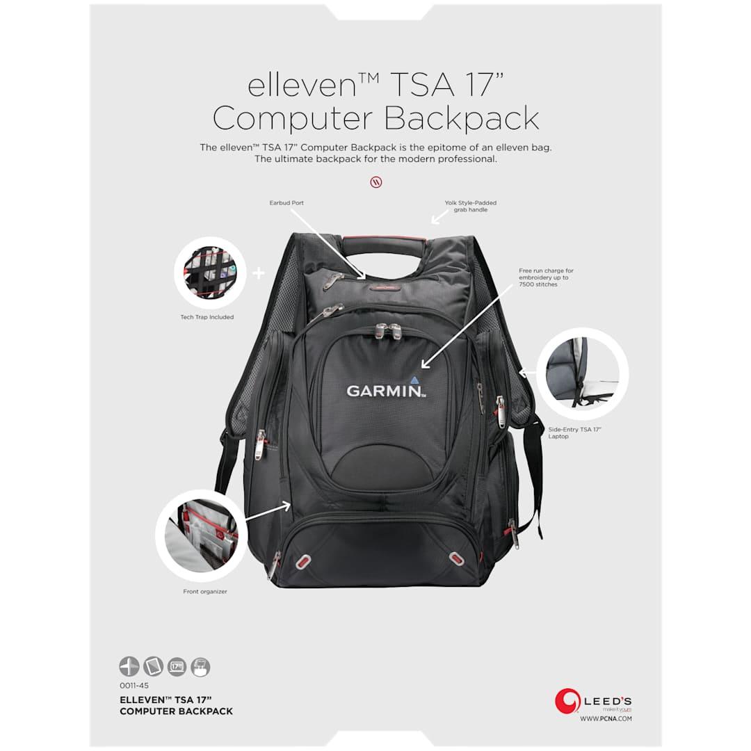 Elleven™ tsa 17 computer backpack Black front