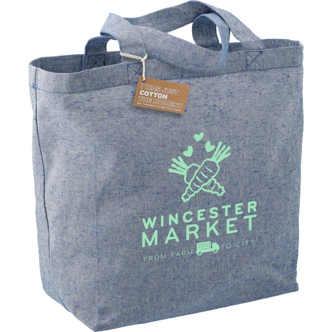 Recycled 5oz cotton twill grocery tote Blue miniatura 6