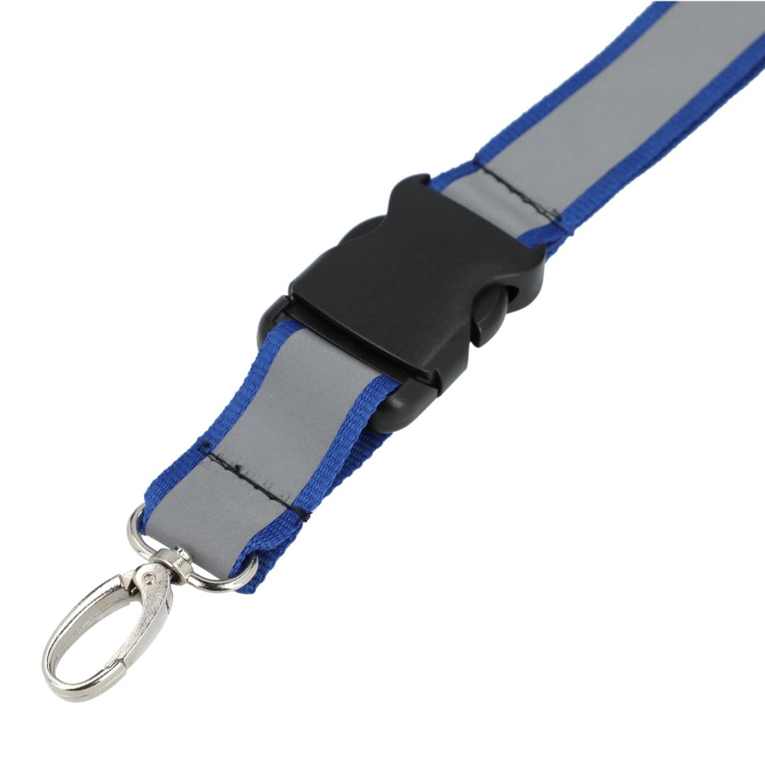 Recycled polyester reflective lanyard Black miniatura 8