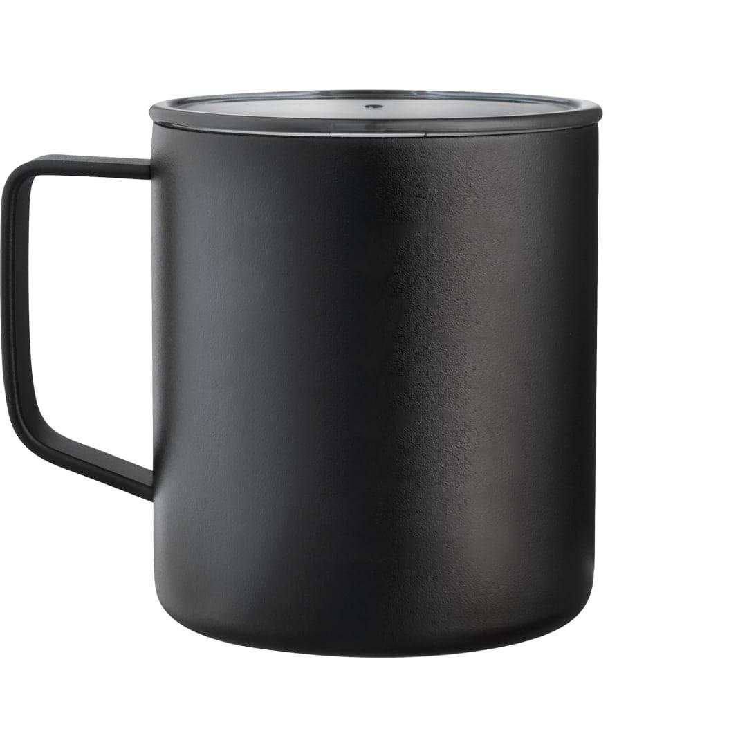 Rover copper vac camp mug 14oz - powder coated Black front