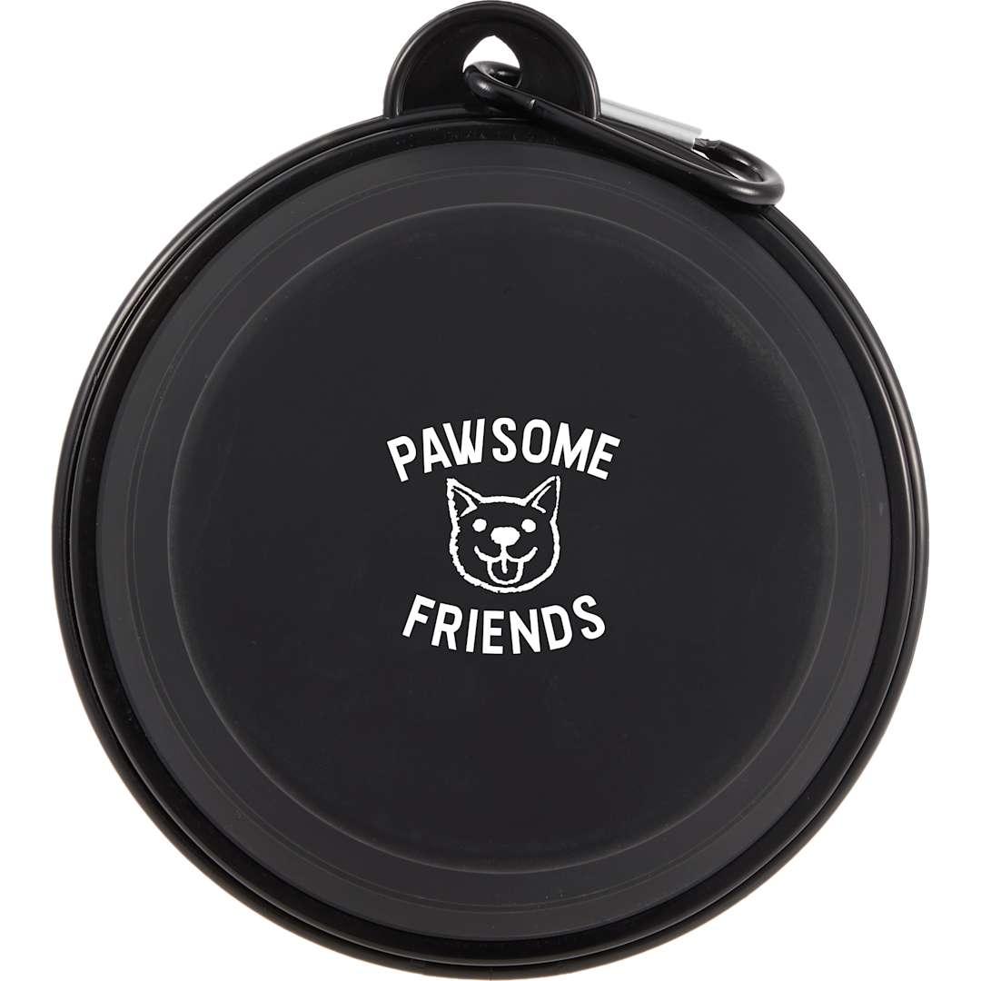 Collapsible slow feeder bowl Black front