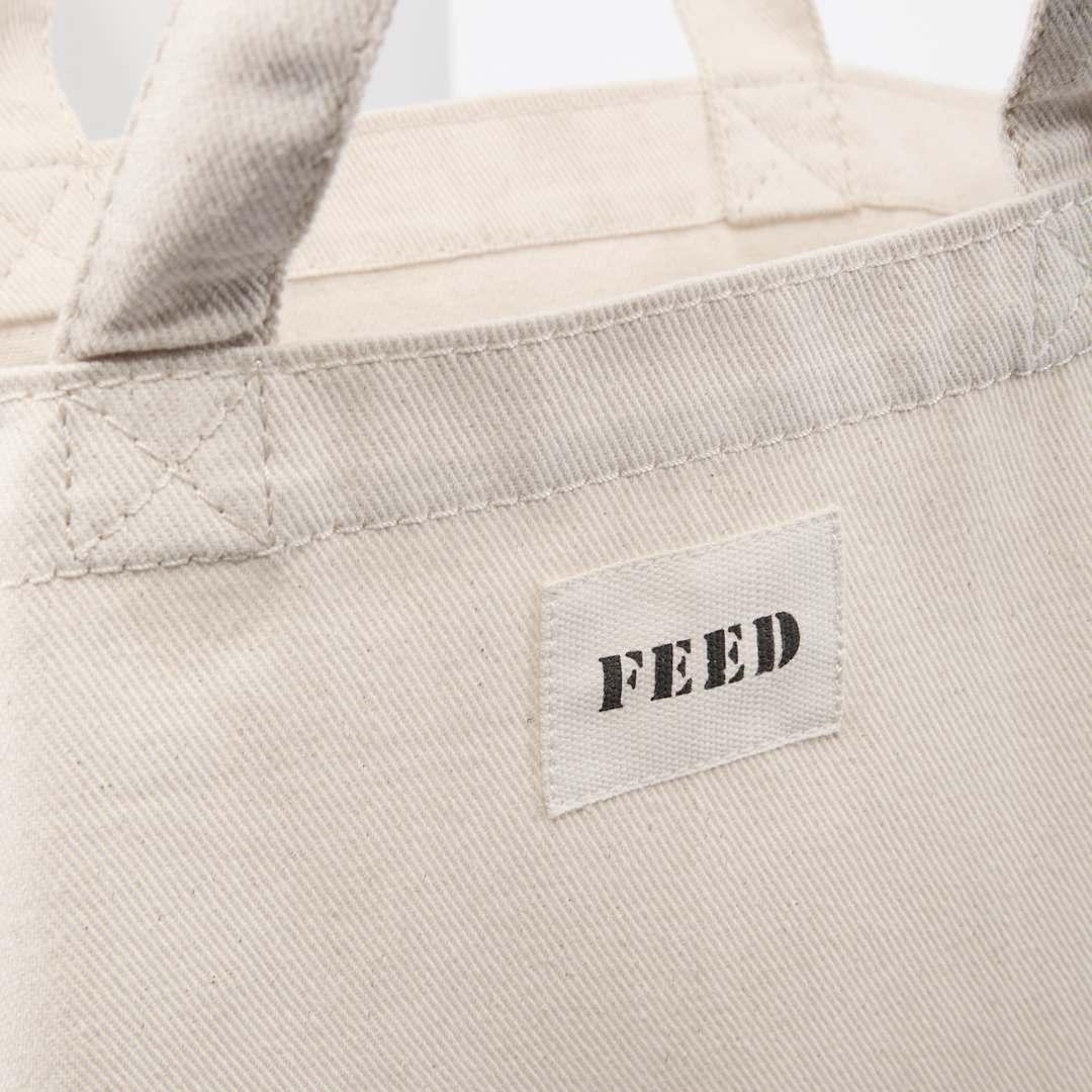 Feed organic cotton shopper tote Natural front