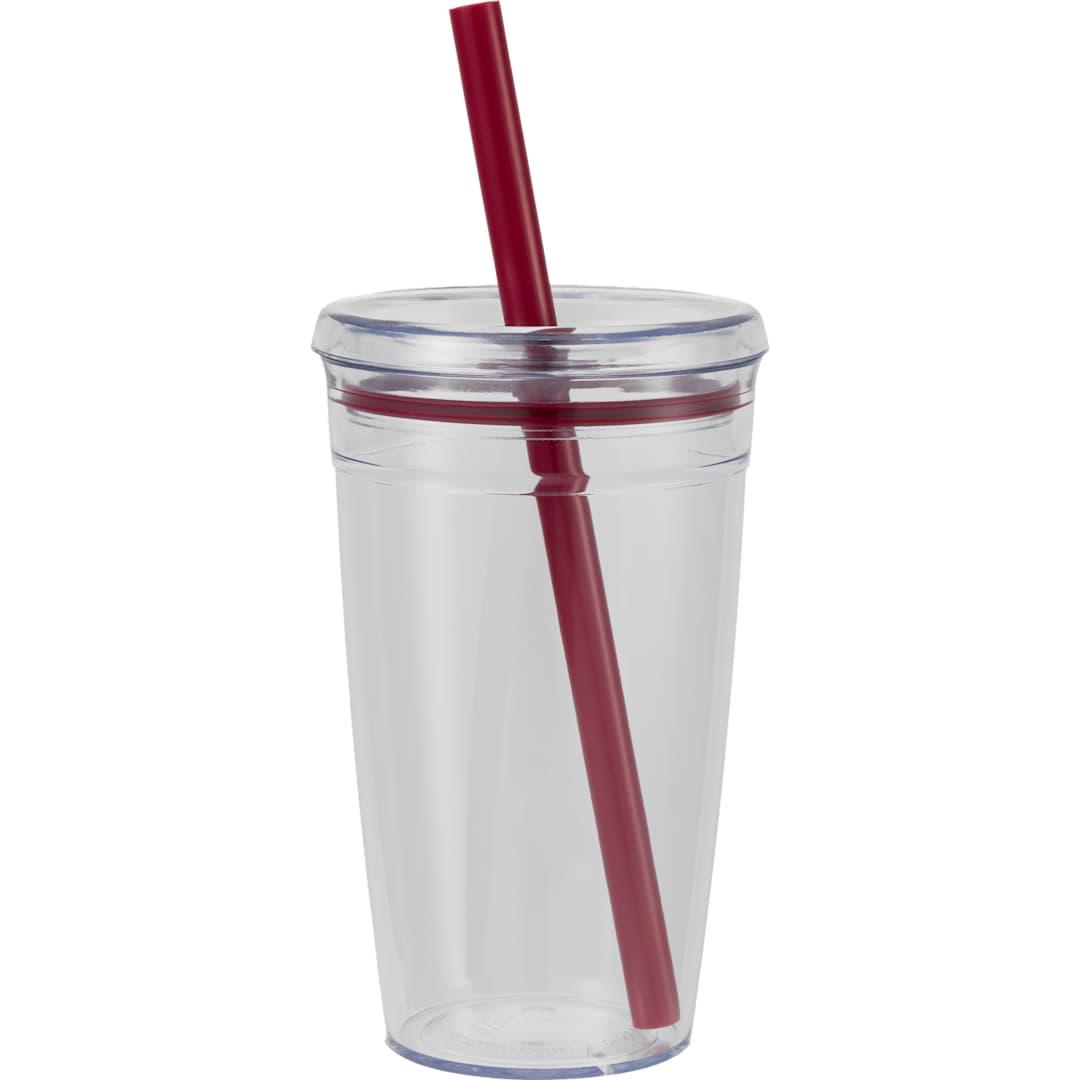 Anna recycled acrylic tumbler w/ straw 15oz Black miniatura 13