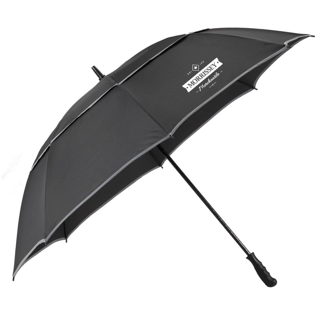 62 Rpet golf umbrella w/ reflective trim Black miniatura 4