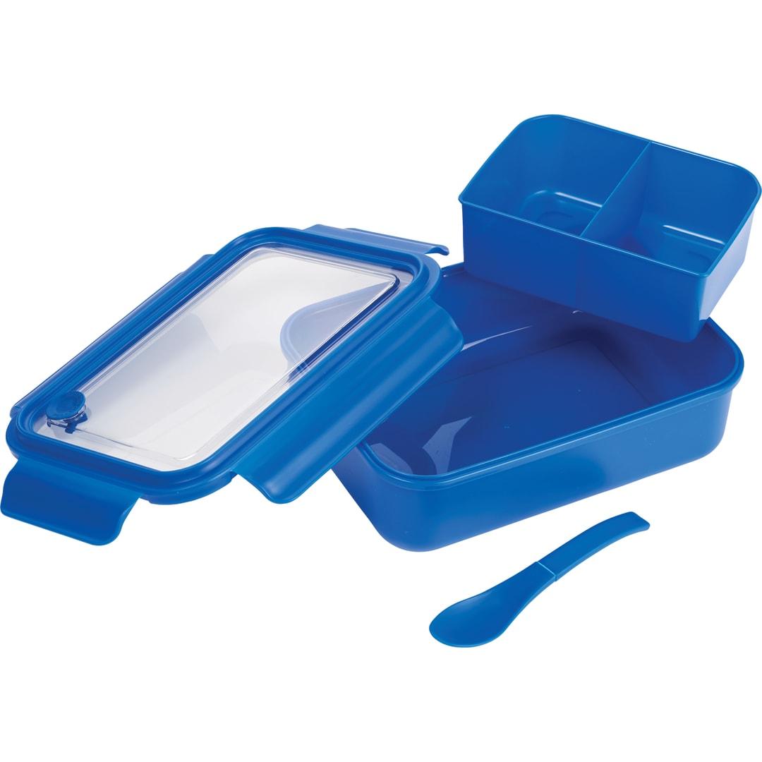 Three compartment food storage bento box Blue miniatura 8