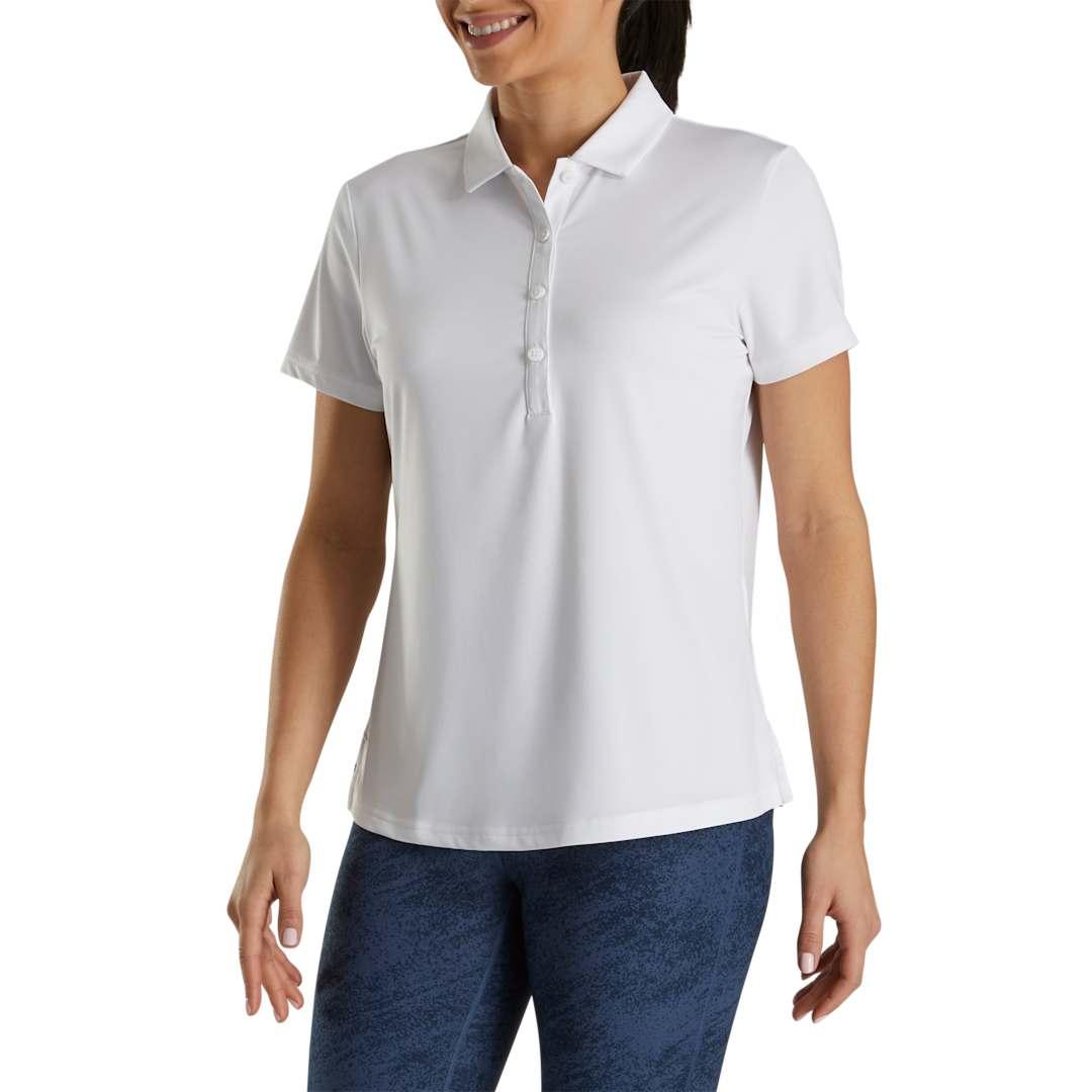 Footjoy womens solid lisle polo White miniatura 5