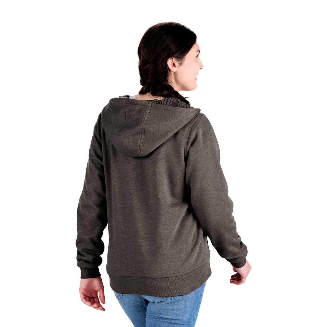 Berne heritage grid fleece-lined zip sweatshirt - womens Black miniatura 3