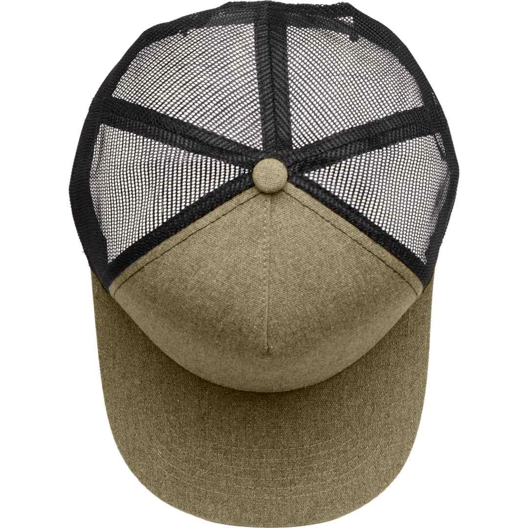Recycled cotton canvas 5 panel mesh back ballcap Black miniatura 7