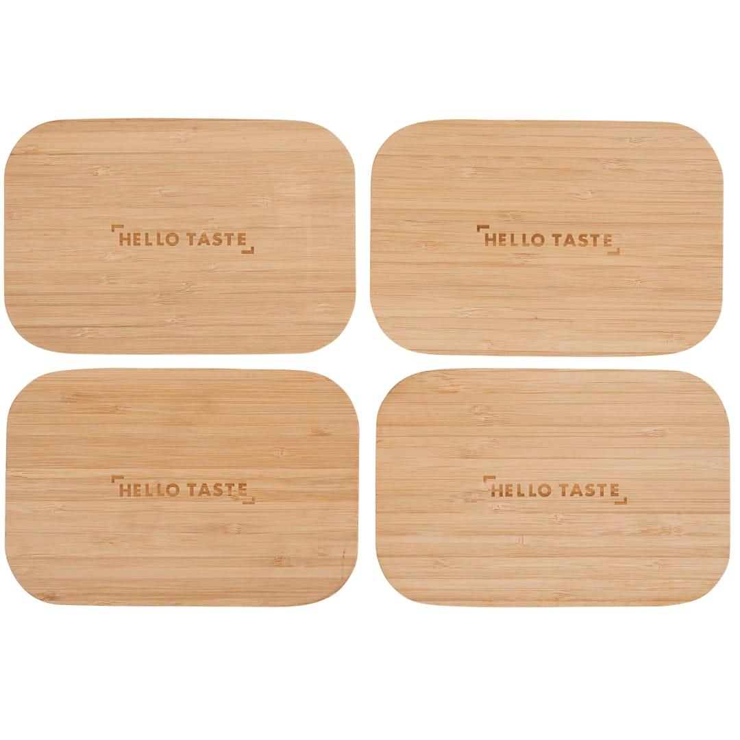 Bamboo fiber lunch box with cutting board lid Beige miniatura 11
