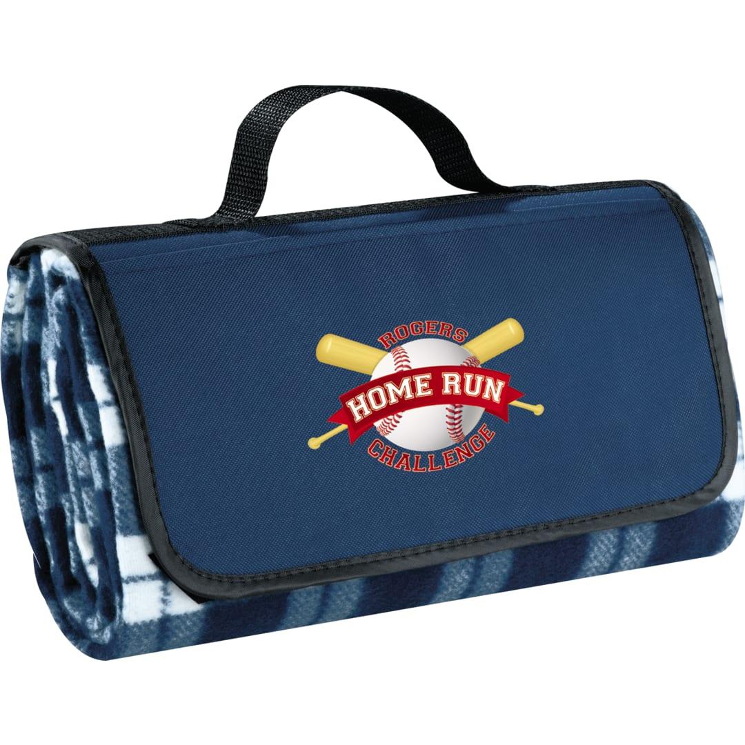 Padded water-resistant fleece picnic blanket Navy Blue miniatura 11