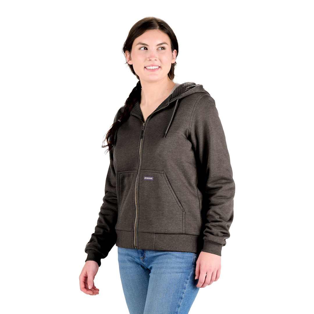 Berne heritage grid fleece-lined zip sweatshirt - womens Black miniatura 6
