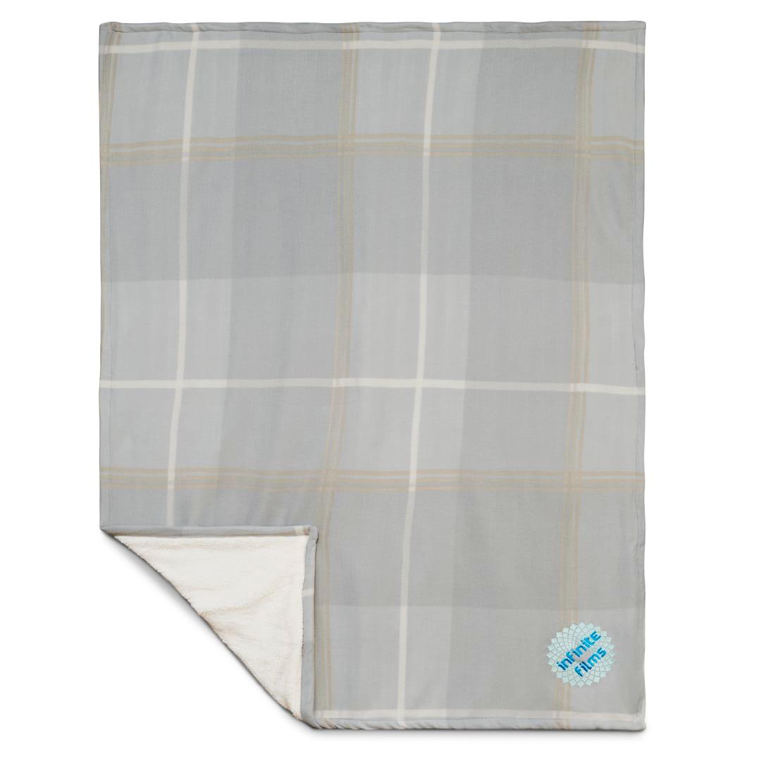Plaid fleece sherpa blanket Blue miniatura 17