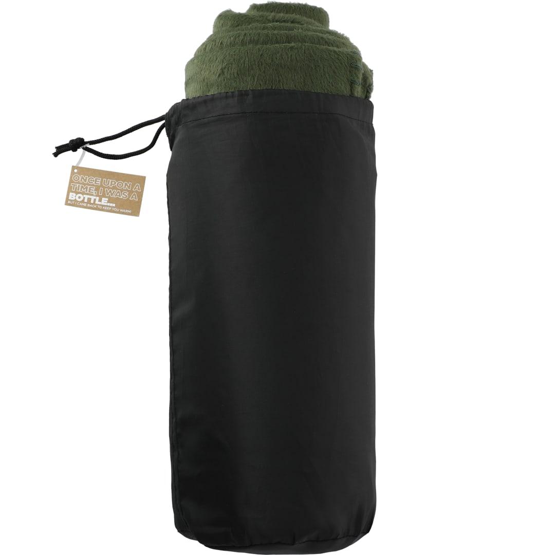 100% Recycled pet fleece blanket with rpet pouch Navy Blue miniatura 9