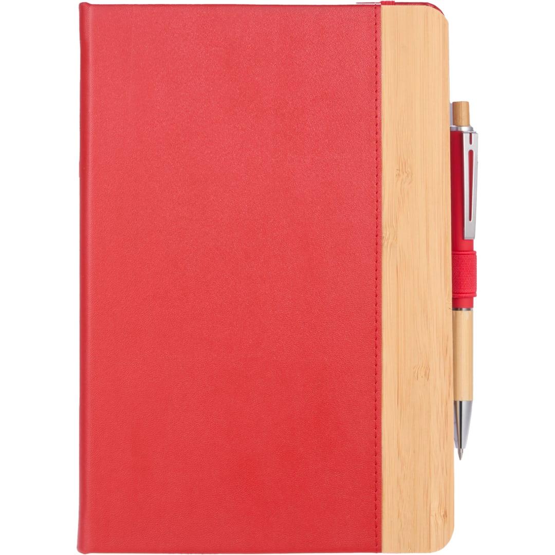5.5 X 8.5 fsc® recycled bamboo fiber pu journal Black miniatura 8