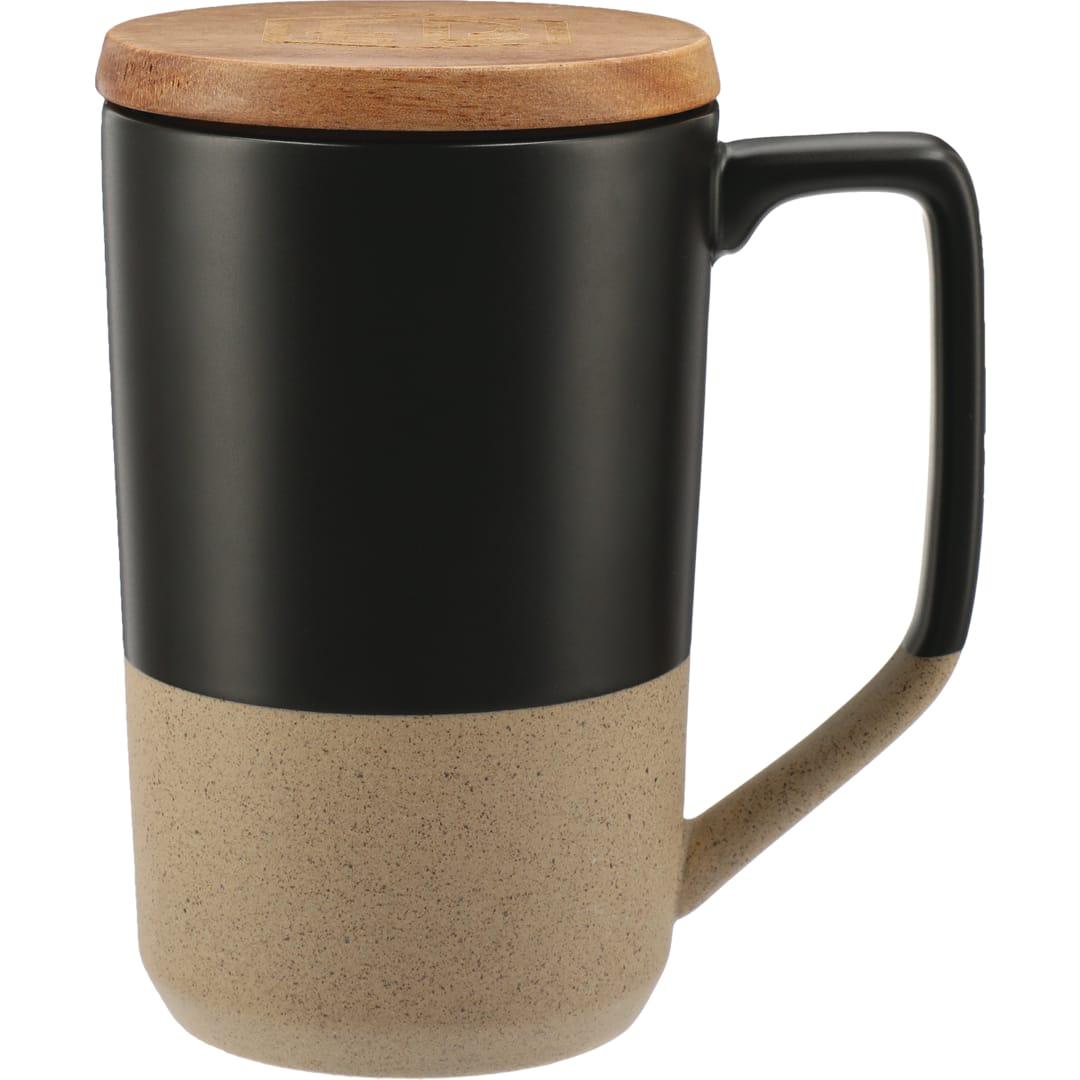 Tahoe tea & coffee ceramic mug with wood lid 16oz Black miniatura 8