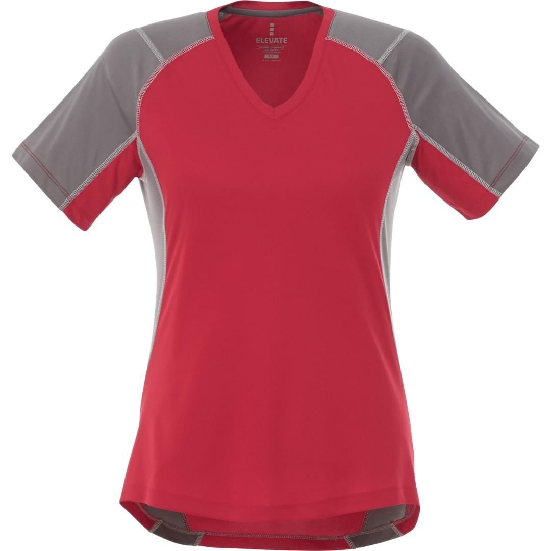 Womens taku short sleeve tech tee Red miniatura 5
