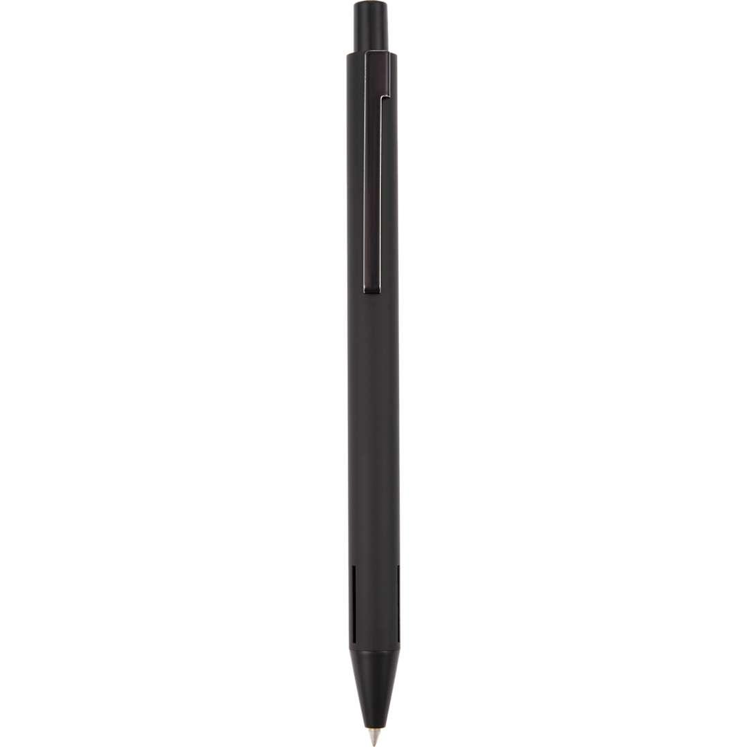Halo soft touch recycled aluminum gel pen Black miniatura 3