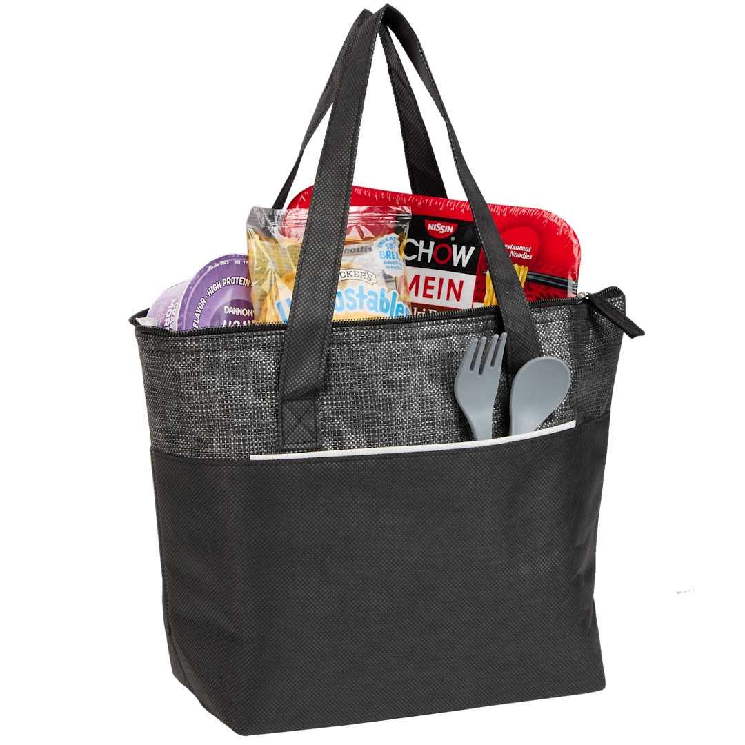 Mist recycled 9-can non-woven tote cooler Black miniatura 6