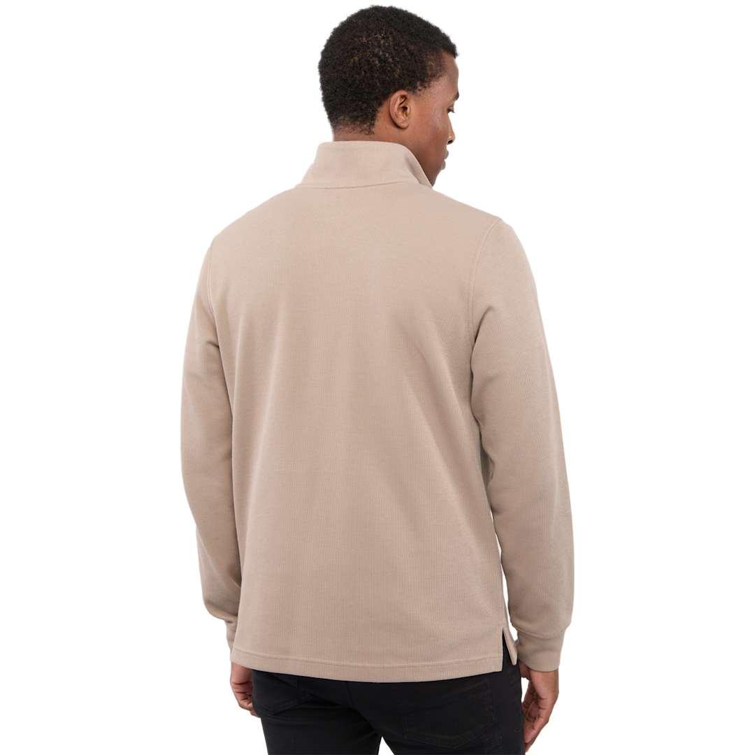 Hudson eco knit quarter zip-mens Beige miniatura 3