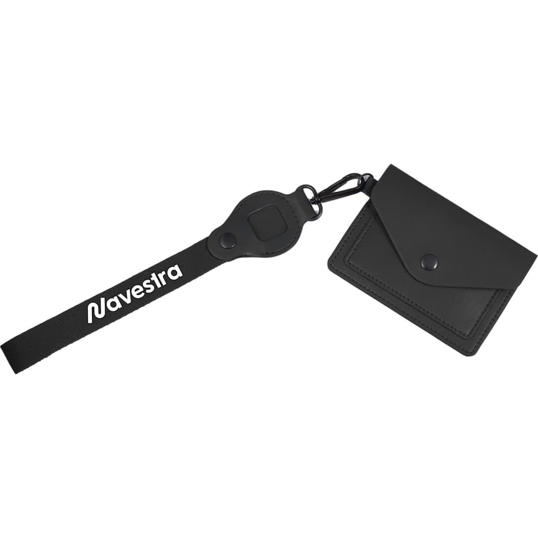Recycled wrist lanyard with card holder Black miniatura 7