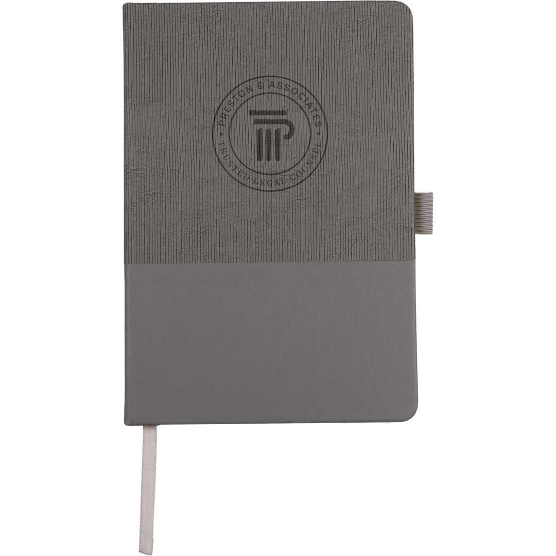 5.5X 8.5 fsc® recycled ribbed bound journal Black miniatura 13