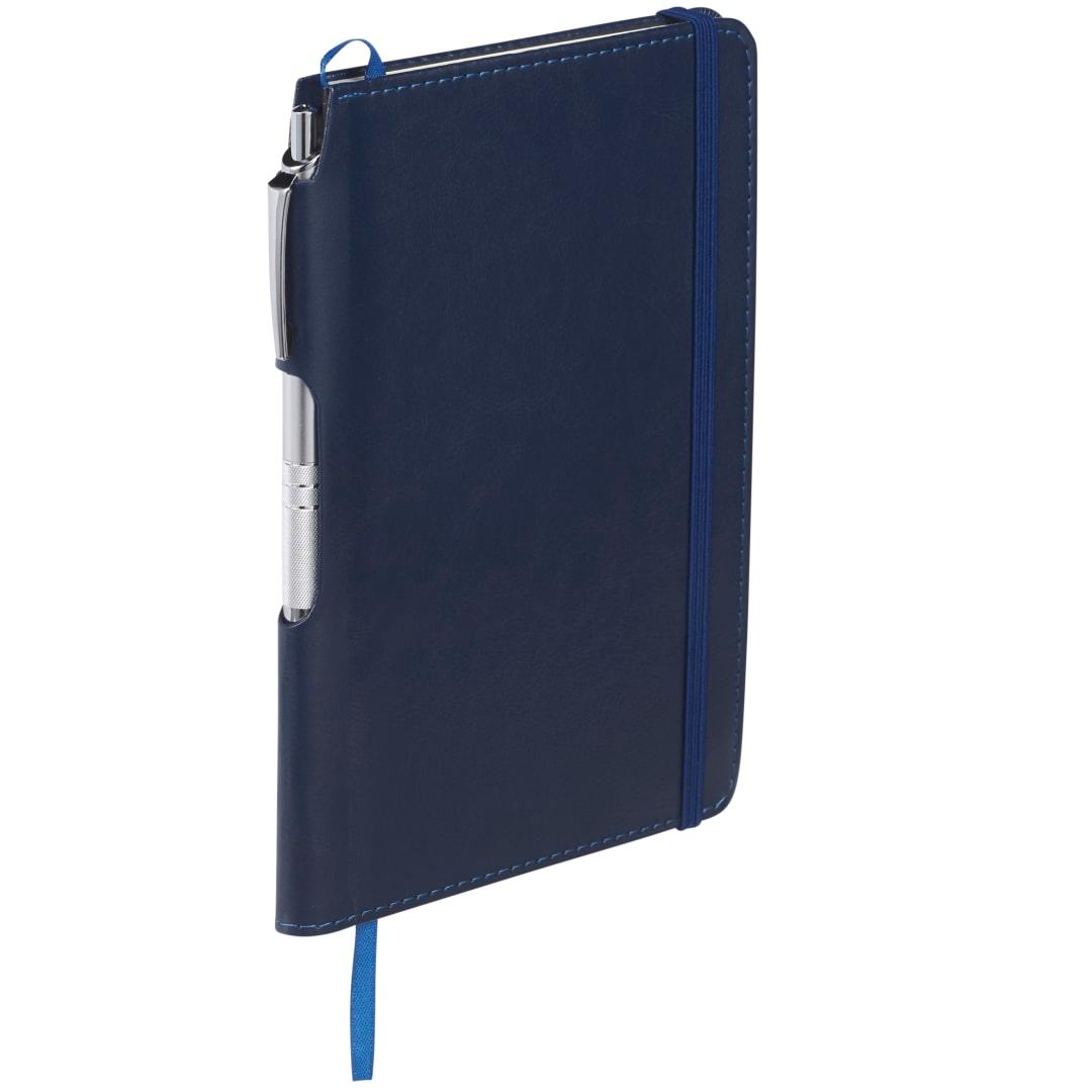 Fsc® mix 6 x 8.5 viola bound notebook with pen Navy Blue miniatura 6