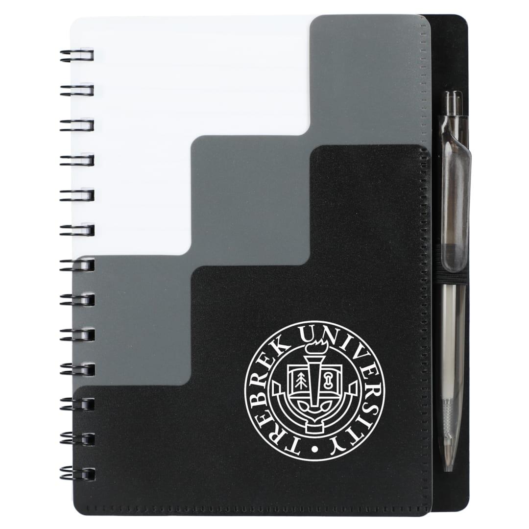 5 X 7 recycled pace spiral notebook w pen Black miniatura 5