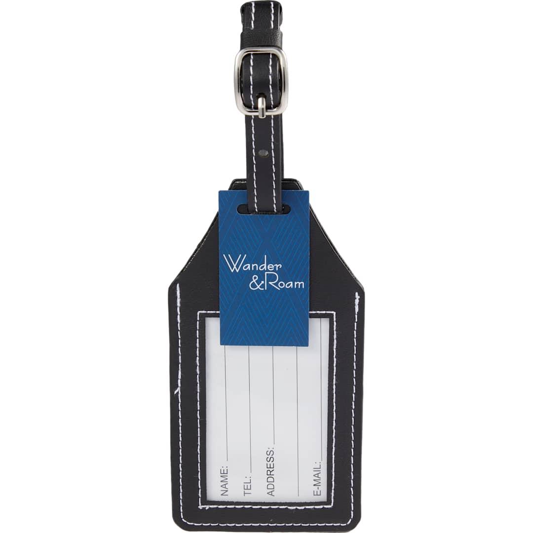 Wander & roam luggage tag w/ air tag holder Black miniatura 3
