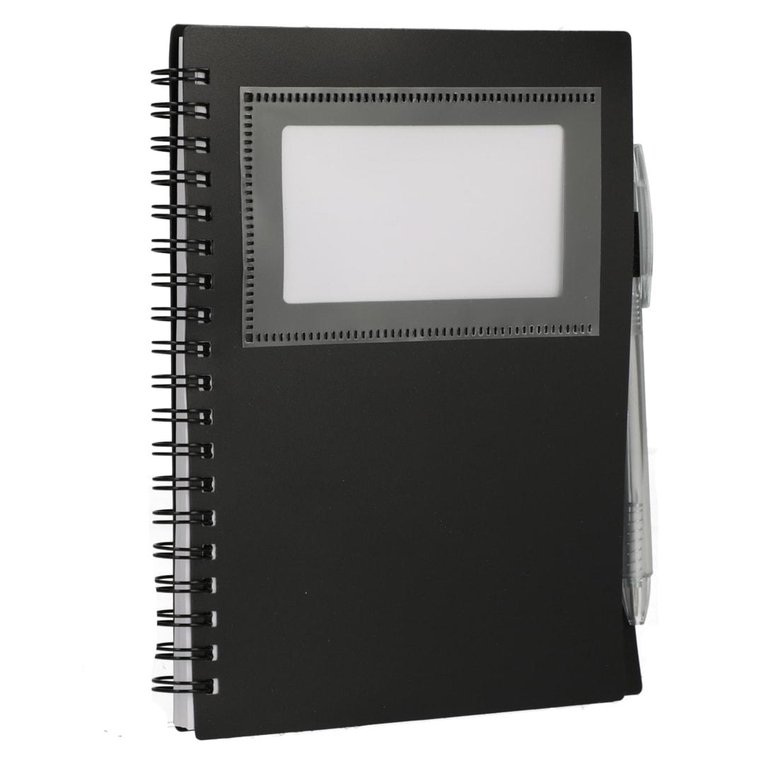 Fsc® recycled 5 x 7 star spiral notebook with pe Black miniatura 8