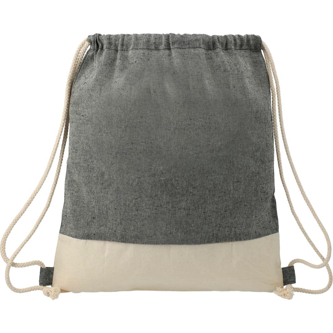 Split recycled cotton drawstring bag Natural front