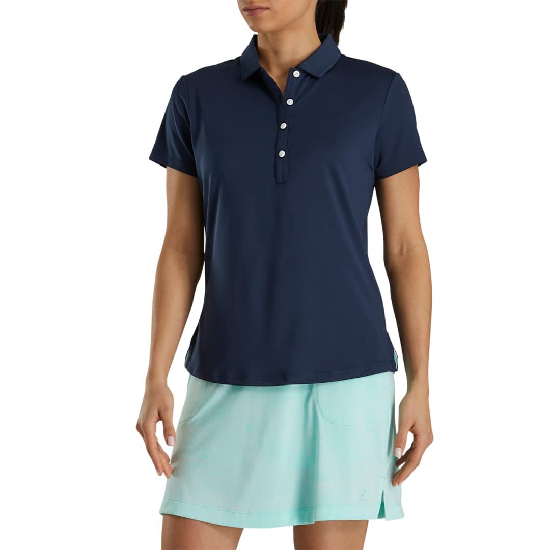 Footjoy womens solid lisle polo White miniatura 9