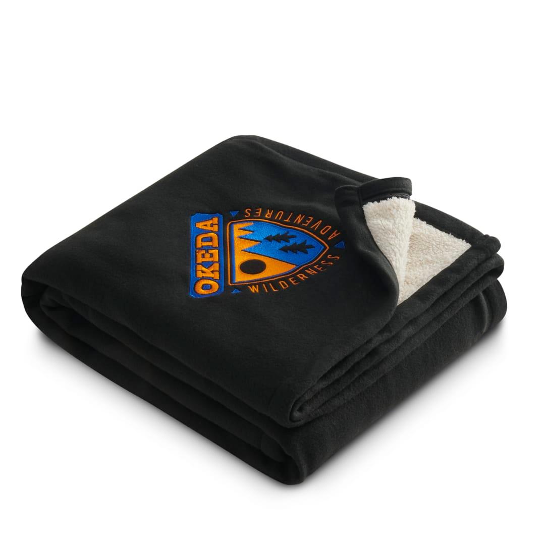 Fleece-sherpa blanket Navy Blue miniatura 6