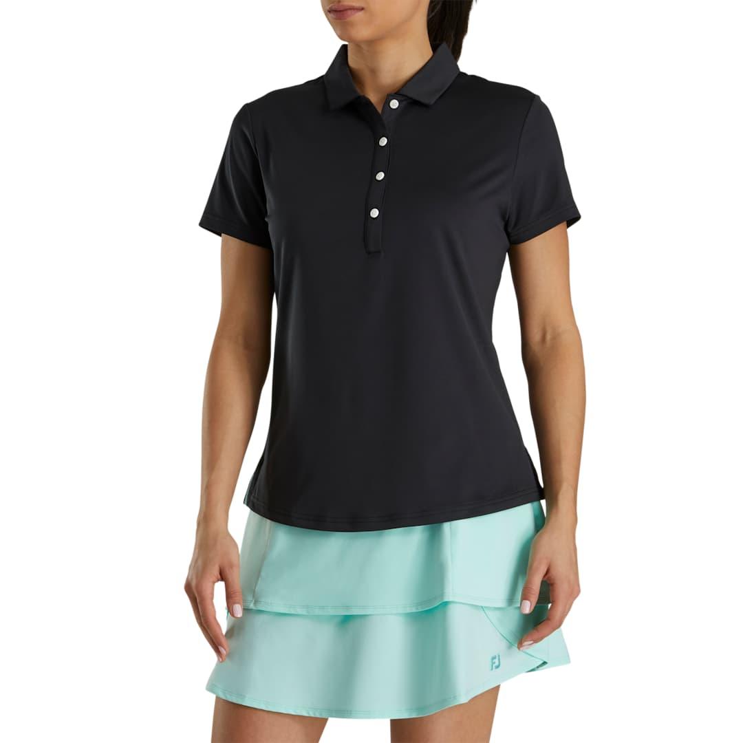 Footjoy womens solid lisle polo White miniatura 13